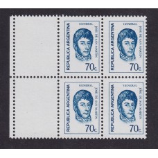 ARGENTINA 1970 GJ 1533CZ CUADRO DE ESTAMPILLAS CON COMPLEMENTO NUEVAS MINT U$ 11